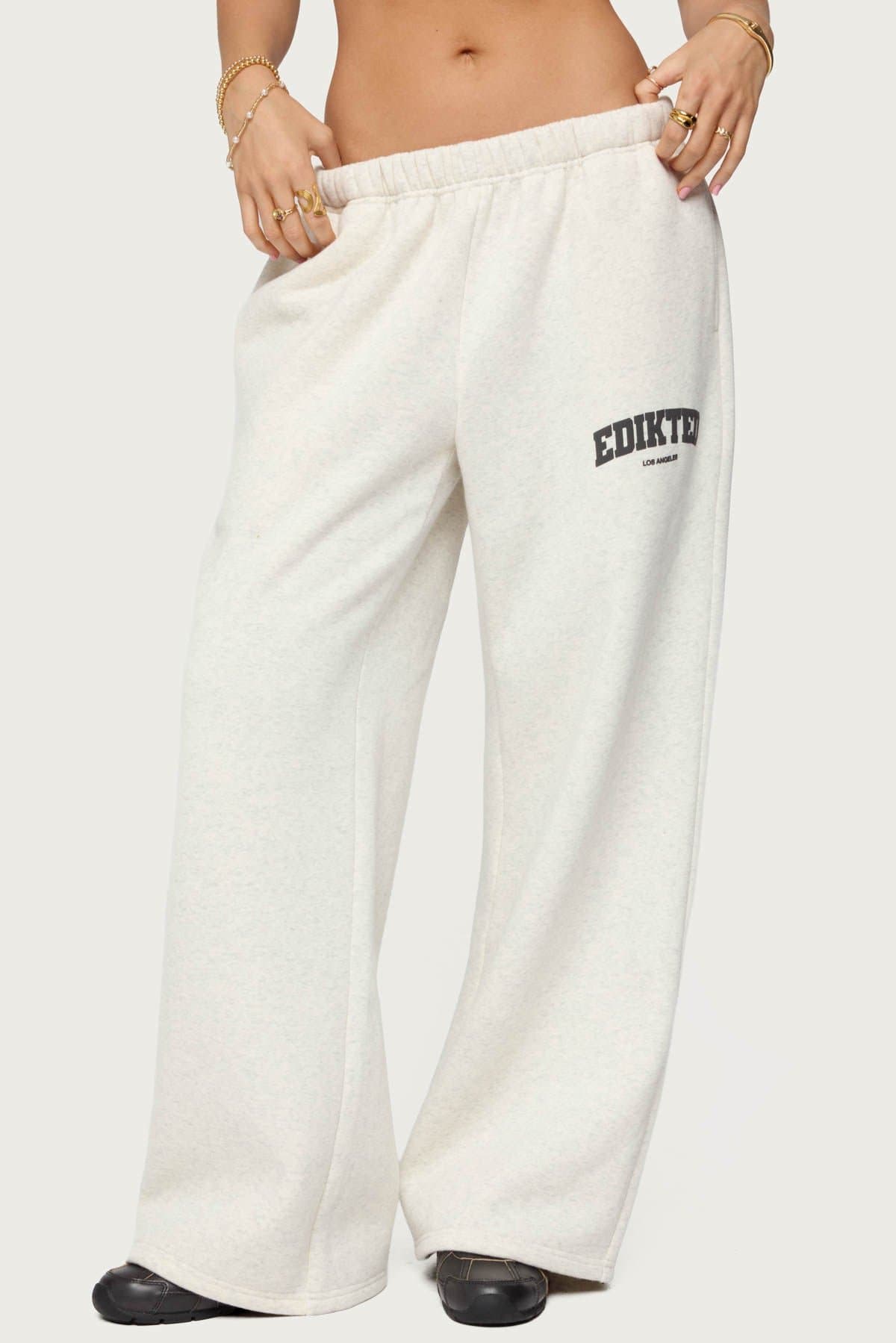 Edikted LA Sweatpants - Polyester Cotton Straight Leg with Elastic Waistband