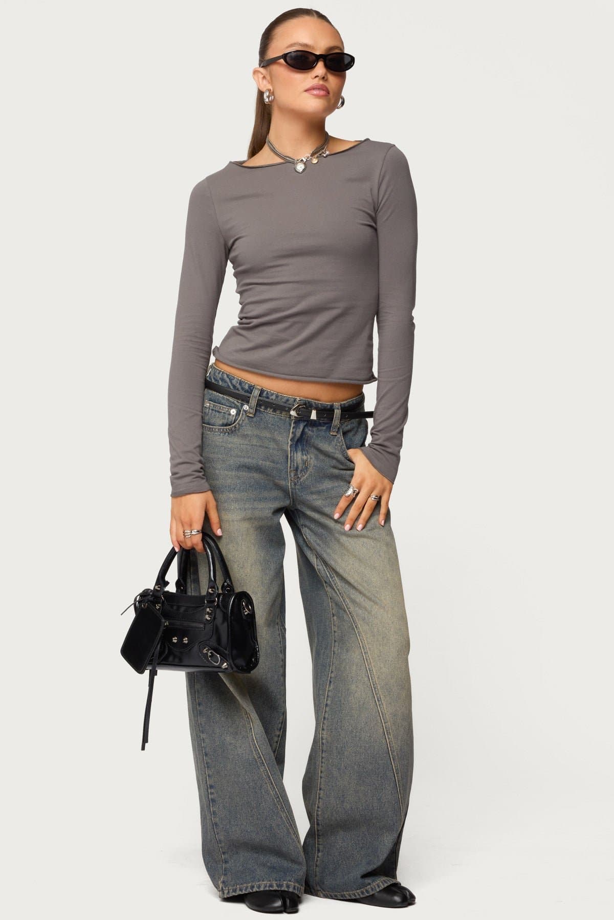 Nico Boat Neck Long Sleeve Top - Cotton Spandex