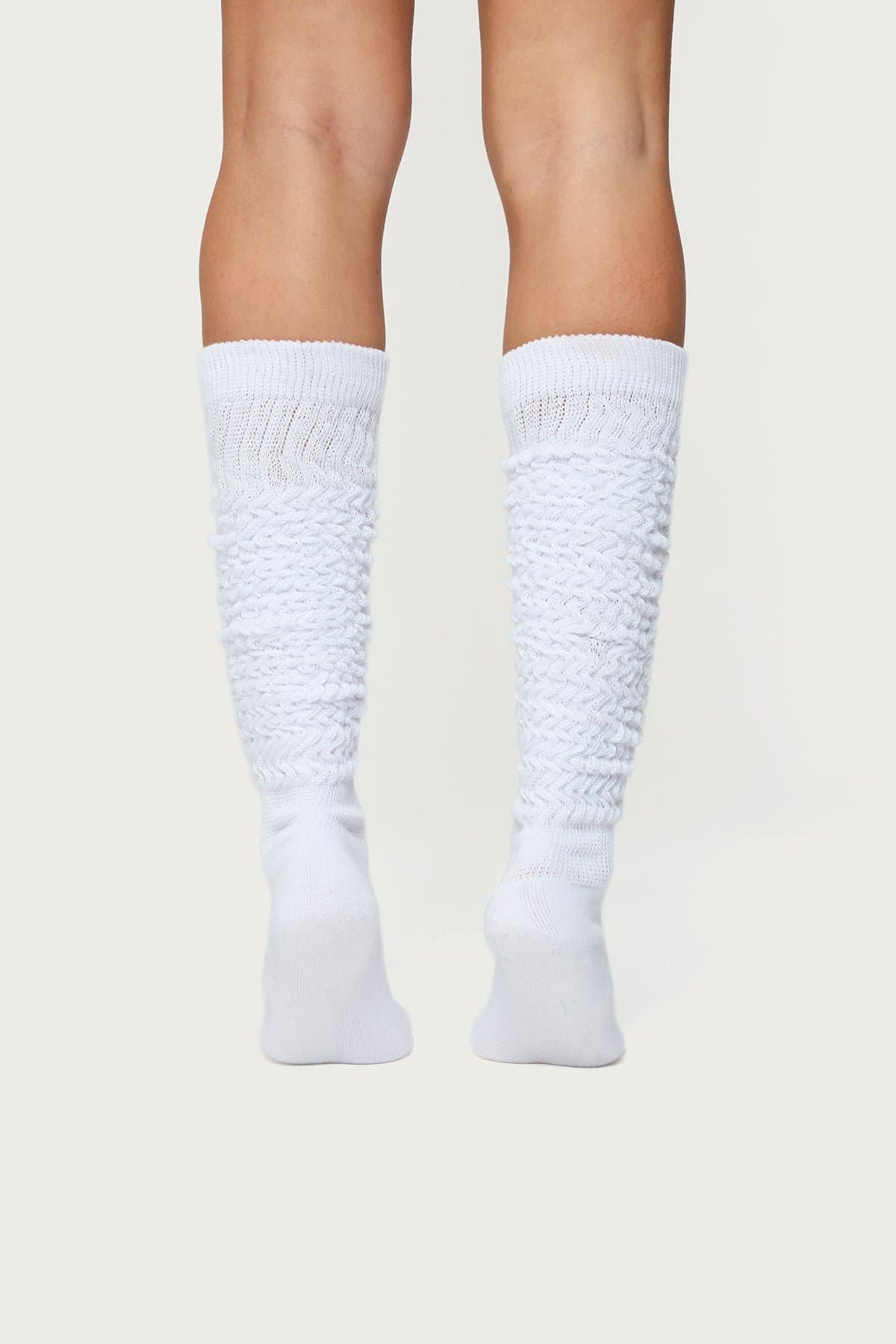 Knee High Scrunch Socks - Ribbed Knit Polyester Acrylic 29.5 Inch Length
