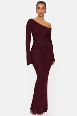 Darcy Premium Sheen Knit Maxi Dress with Removable Bandage Corset