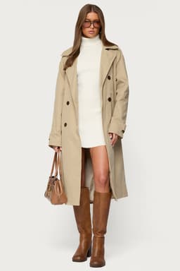 Amur Maxi Trench Coat Longline Polyester Women's Outerwear