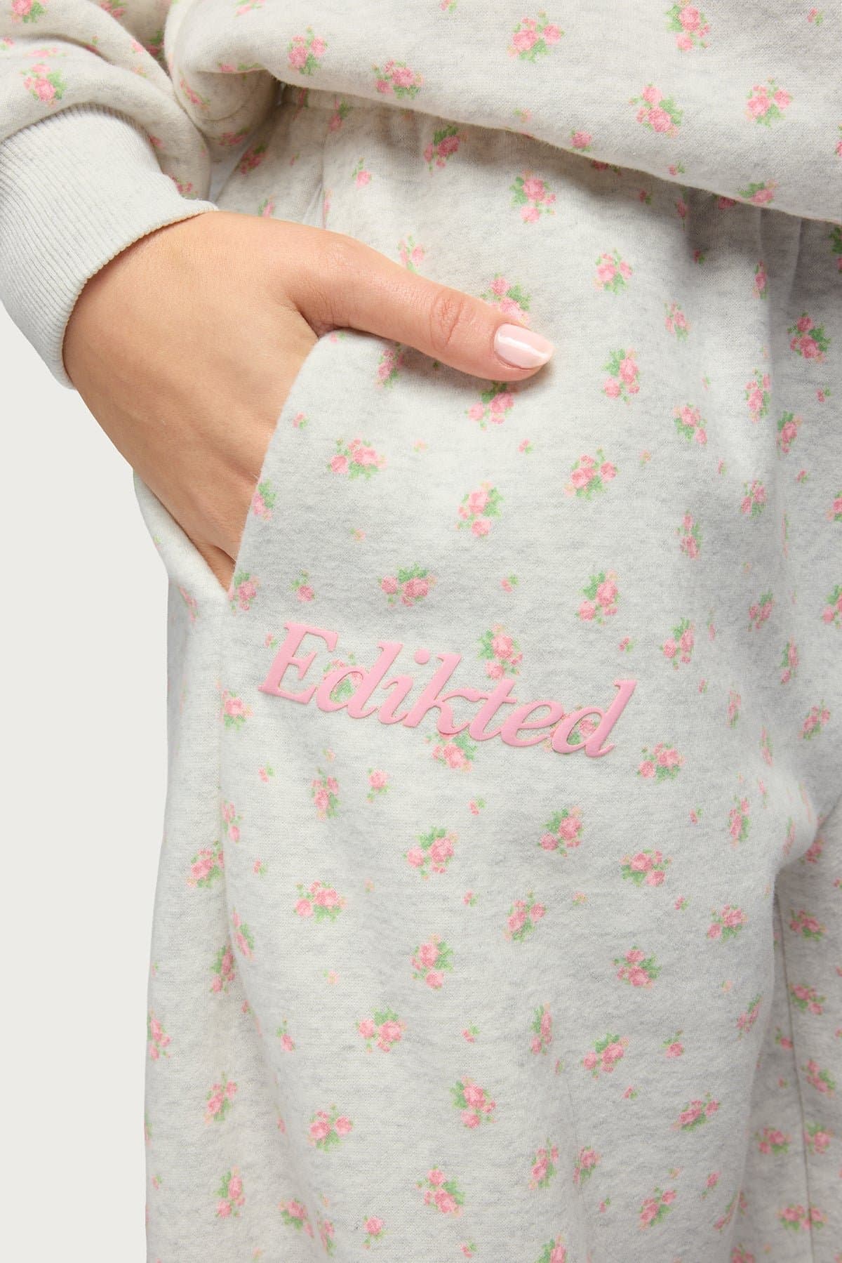 Flower Power Sweatpants with Floral Print & Edikted Graphic Straight Leg Fit