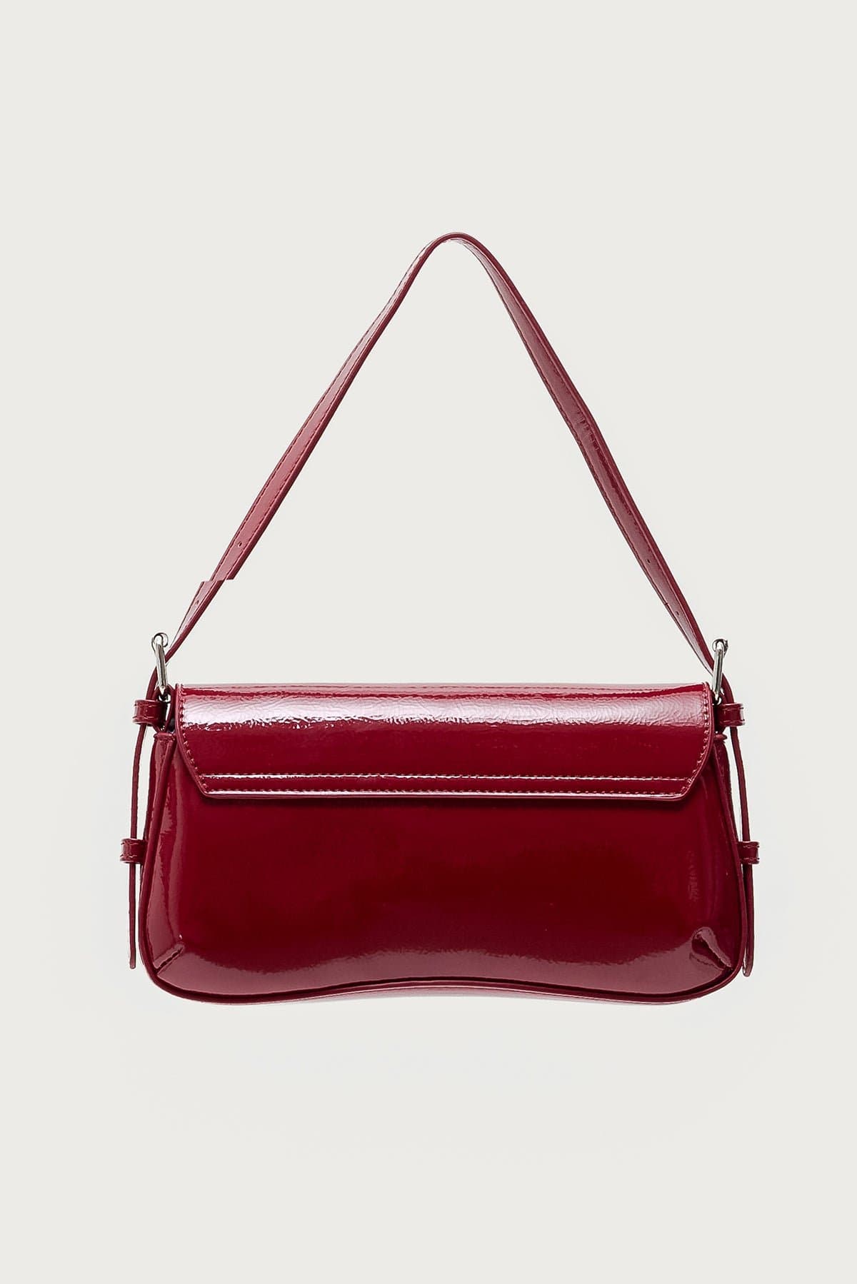 Red Carpet Faux Patent Leather Bag - 10.4" Width Polyurethane Handbag