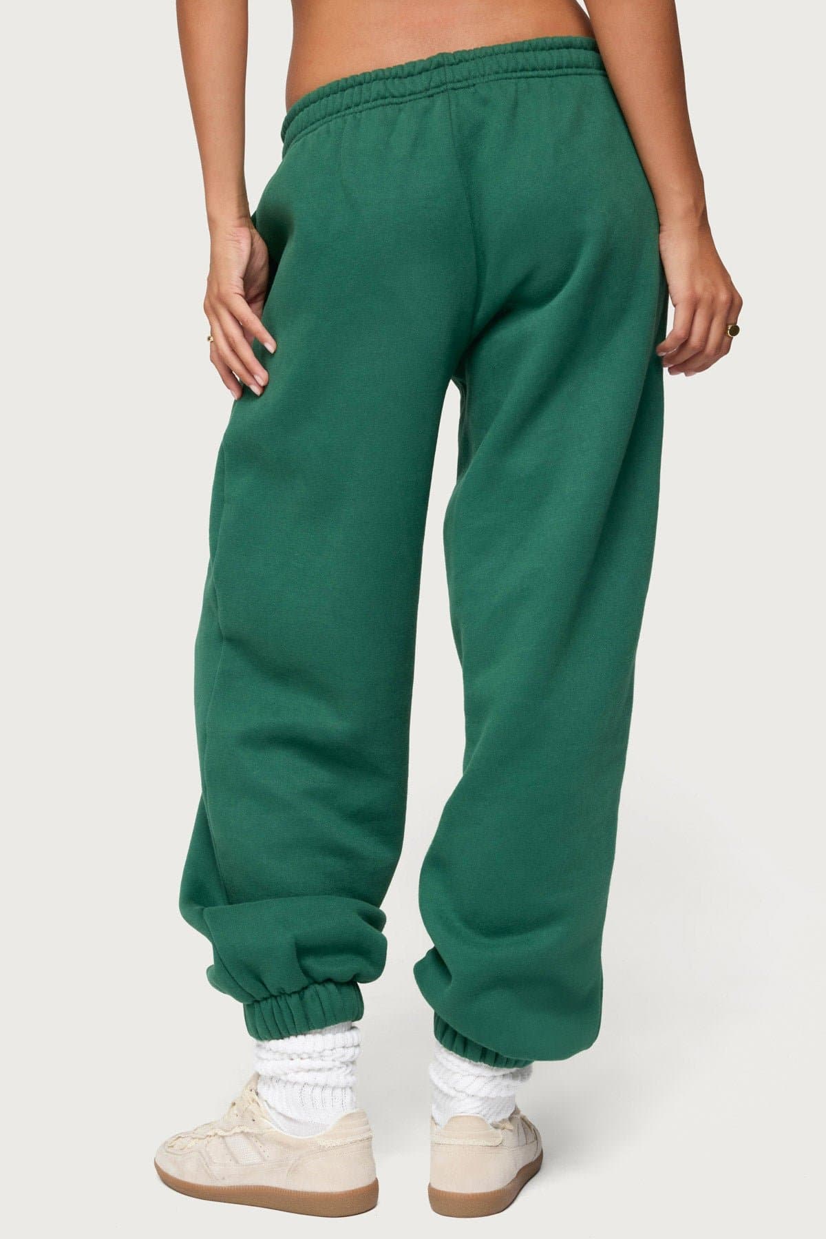 Lounge Edit Sweatpants with Elastic Waistband and Edikted Graphic - Polyester Cotton Rayon