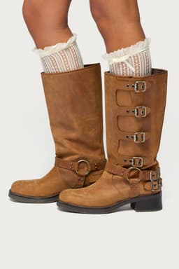 Sheer Lace Socks with Bow Detail - Nylon Spandex