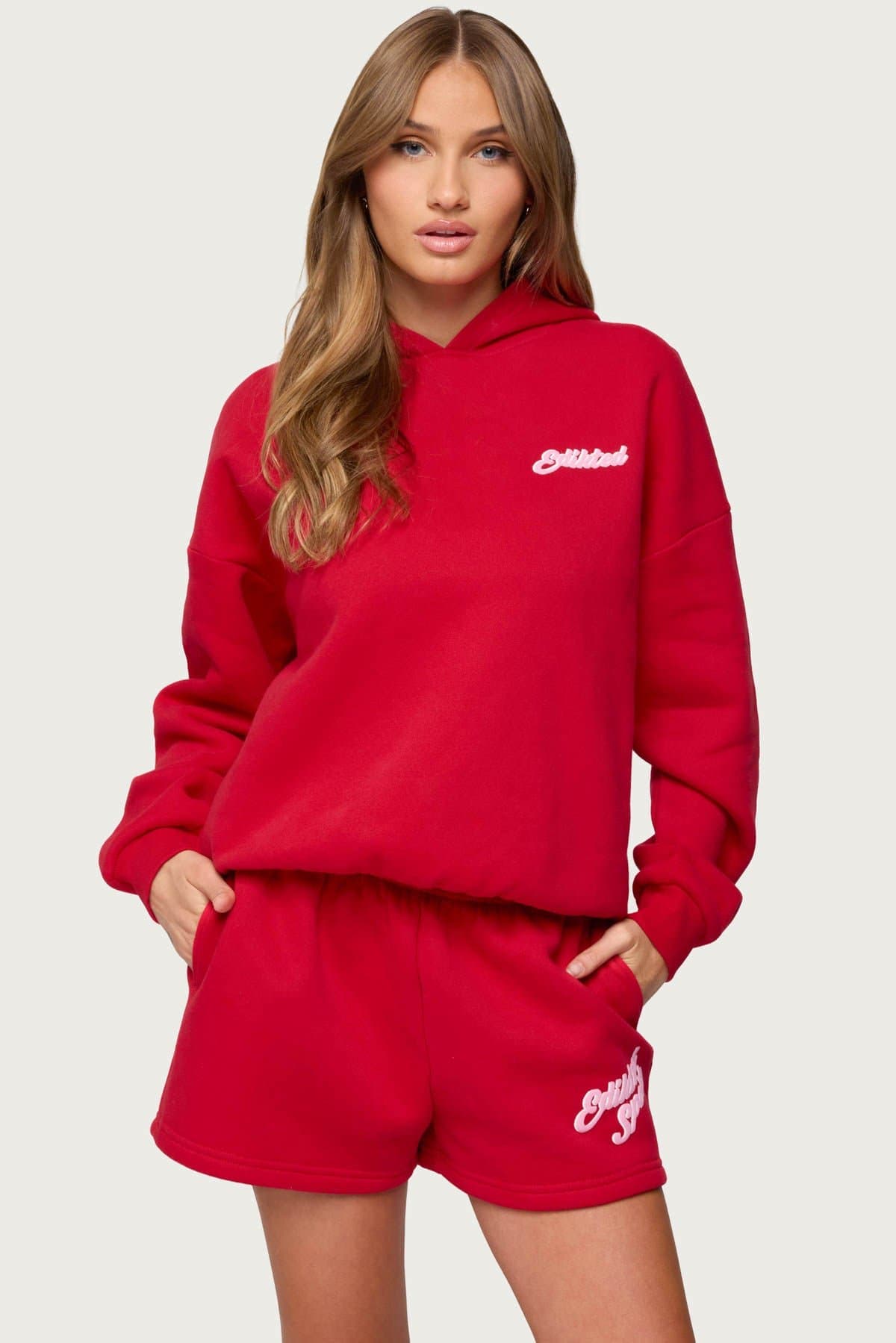 So Sporty Hoodie - Edikted Sports Text Polyester Cotton Matching Set
