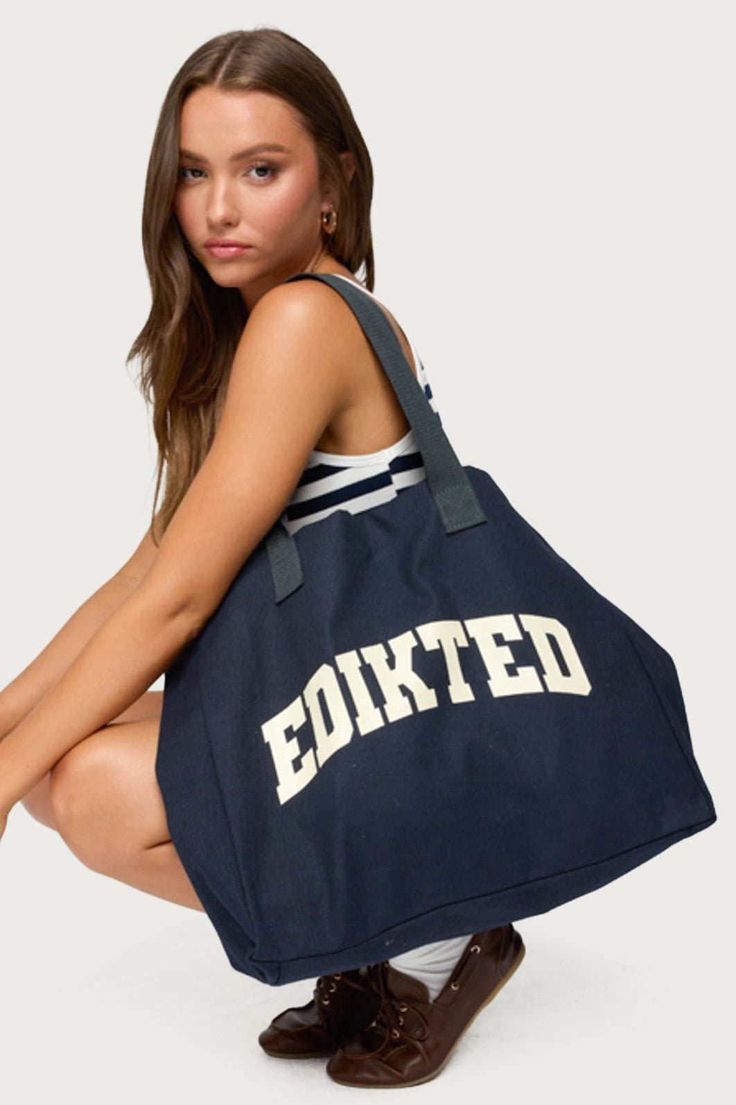 Edikted Graphic Text Tote Bag - Cotton Polyester 22.8" W x 14.8" H