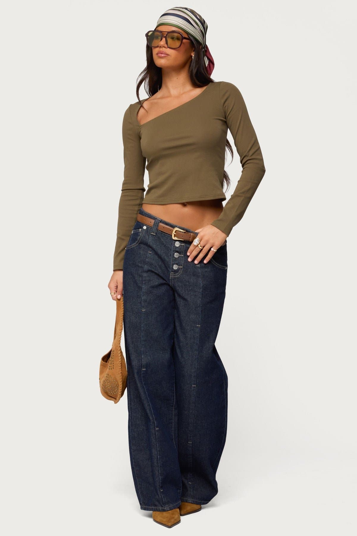 Rion Asymmetric Long Sleeve Top in Rayon Spandex - Women's Clothing