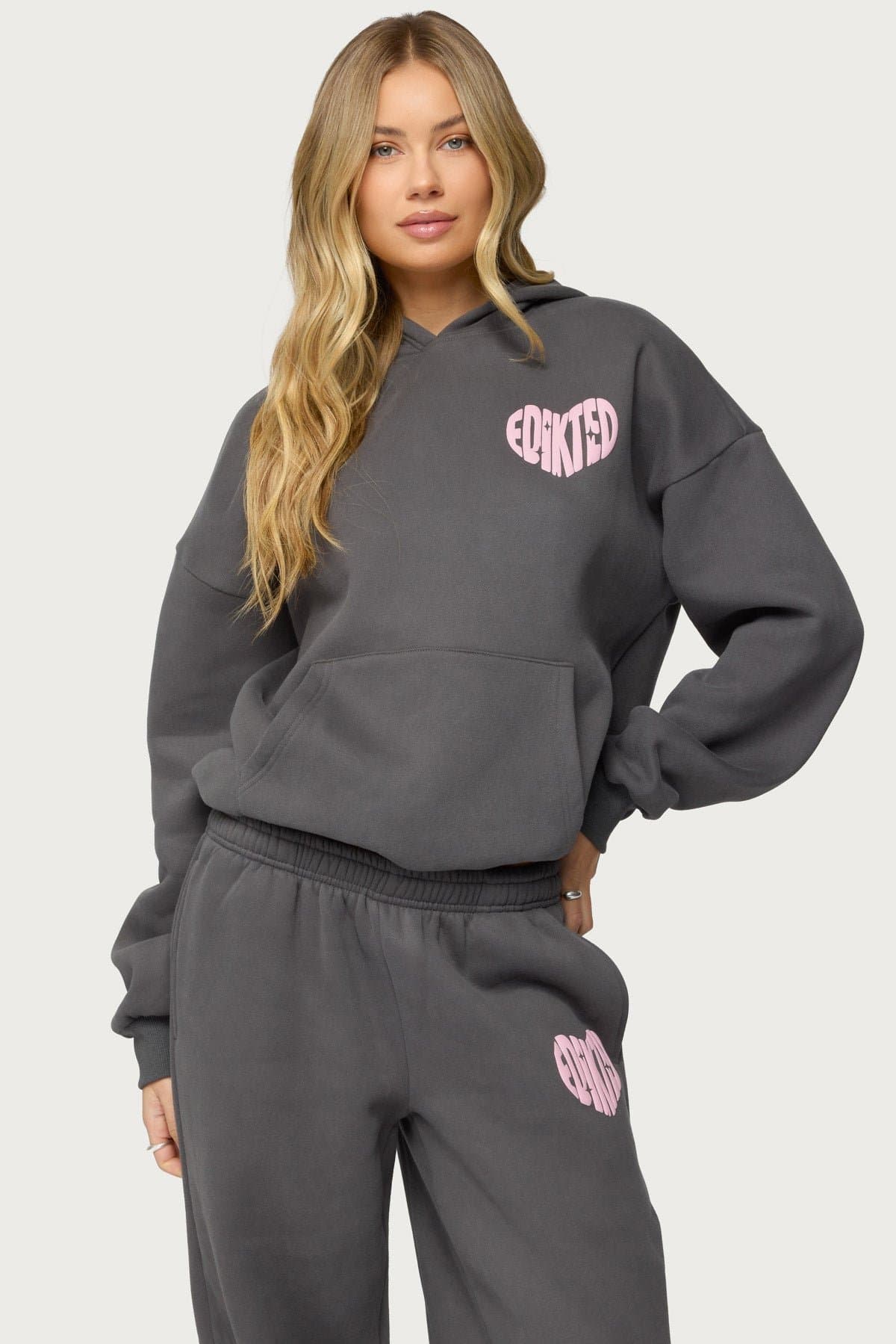 Major Love Edikted Hoodie - Puff Print Graphic Polyester Cotton Unisex Sweatshirt