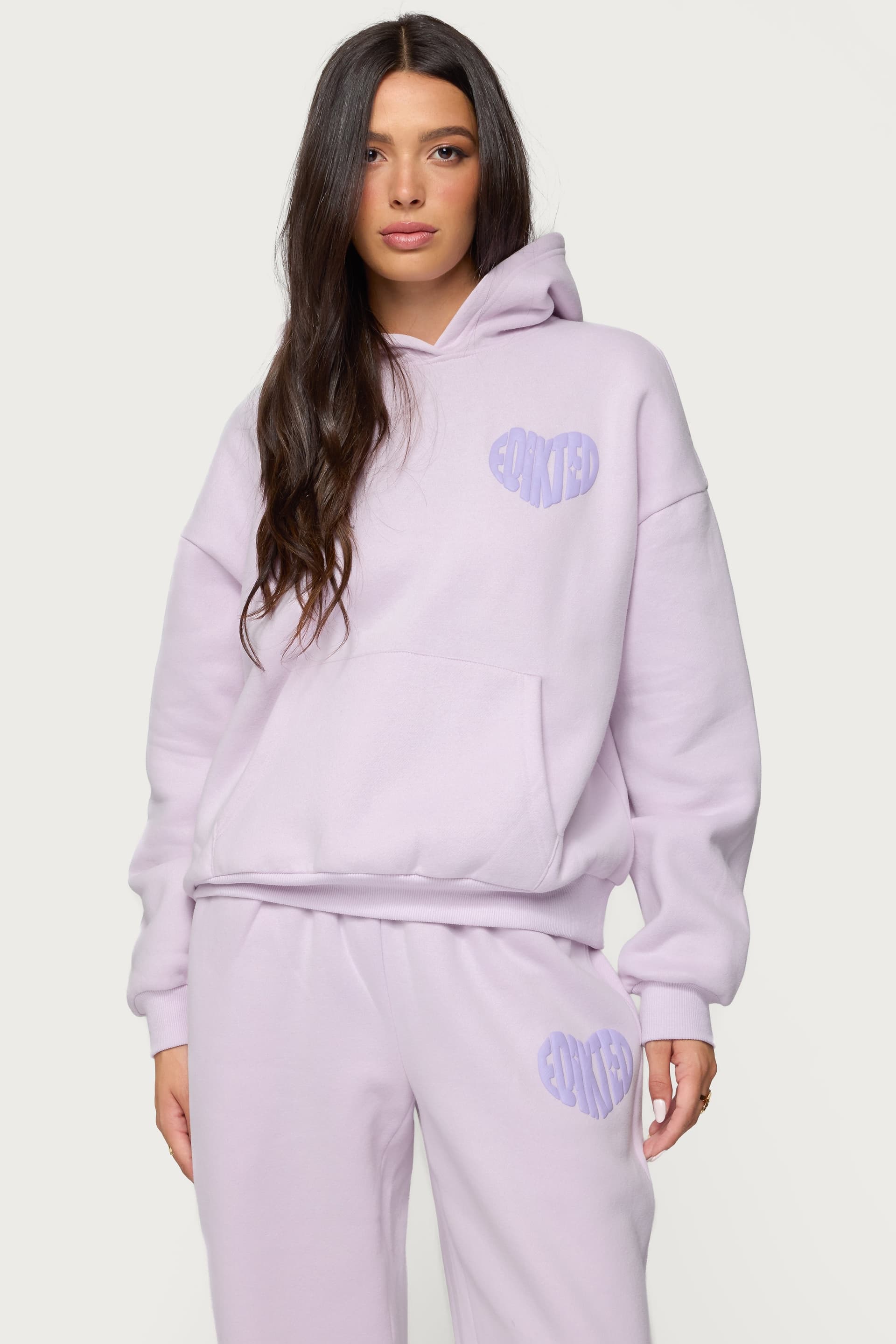 Major Love Edikted Hoodie - Puff Print Graphic Polyester Cotton Unisex