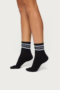 Edikted Graphic Text Socks - Cotton Polyester Spandex Blend, 10.2 Inch Length