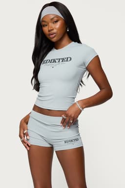 Edikted With Love T-Shirt - Nylon Spandex Graphic Tee