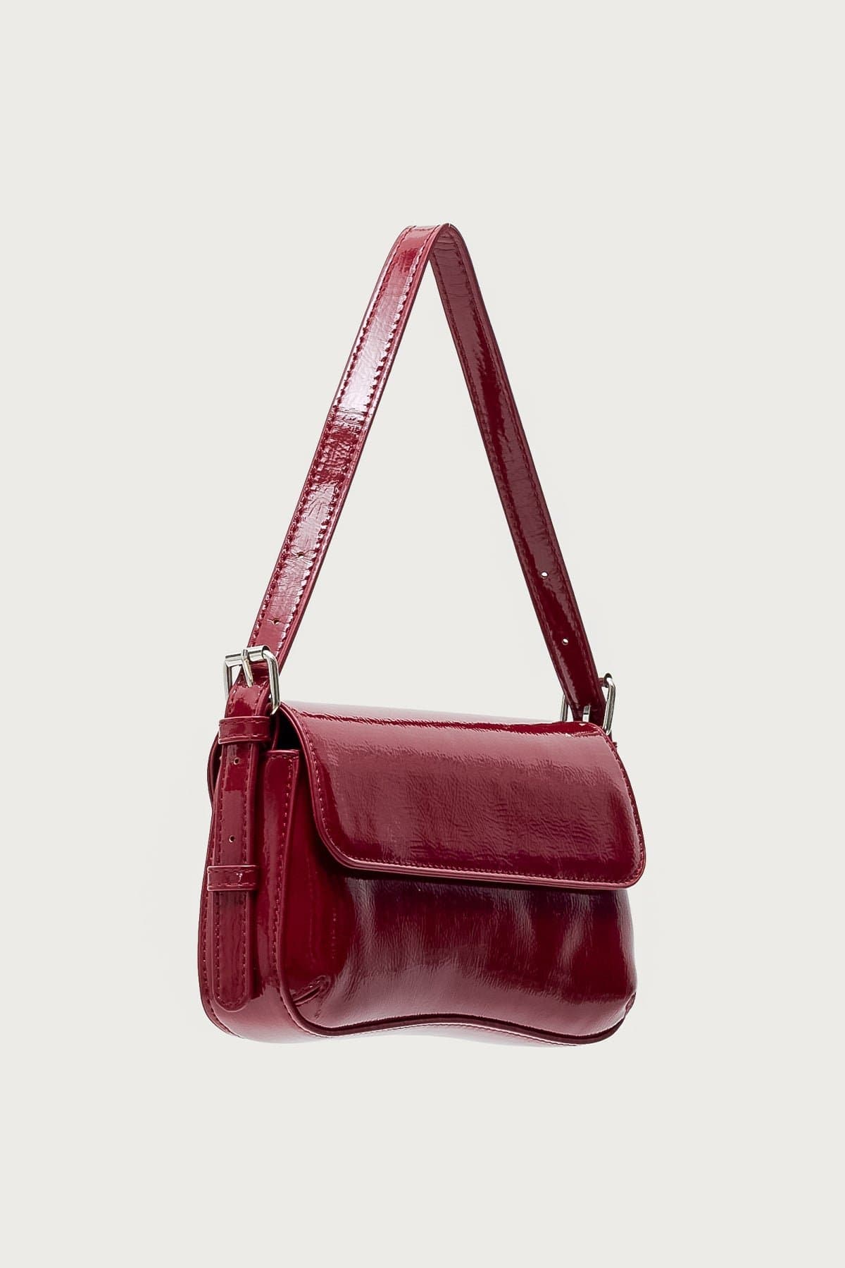 Red Carpet Faux Patent Leather Bag - 10.4" Width Polyurethane Handbag