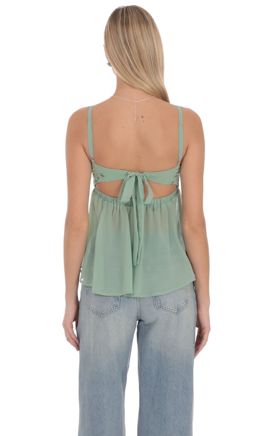 Lysette Babydoll Top in Green