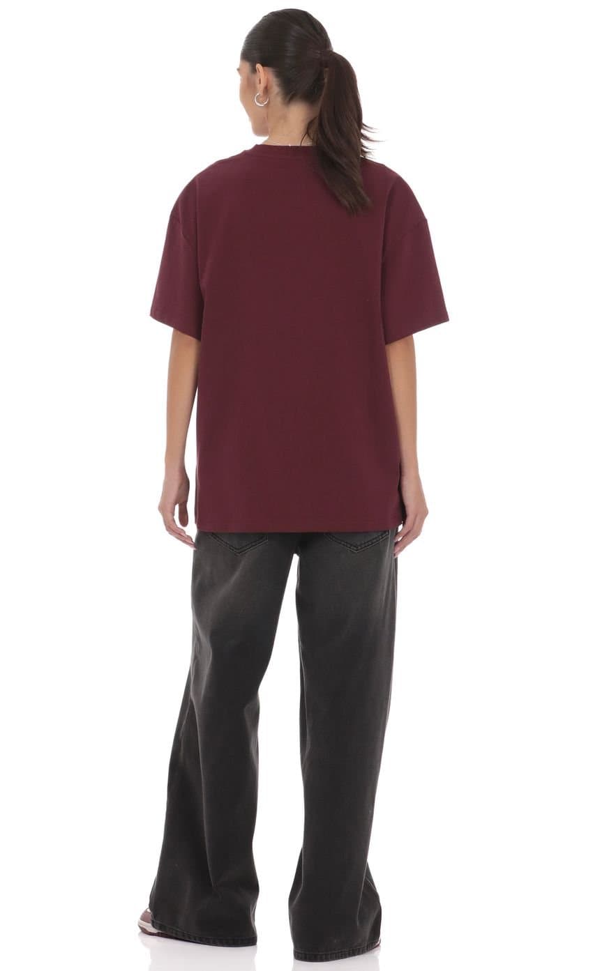 Lucy Graphic T-Shirt in Burgundy