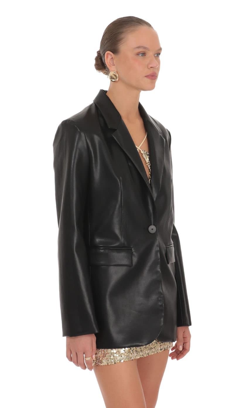 Maria Faux Leather Blazer