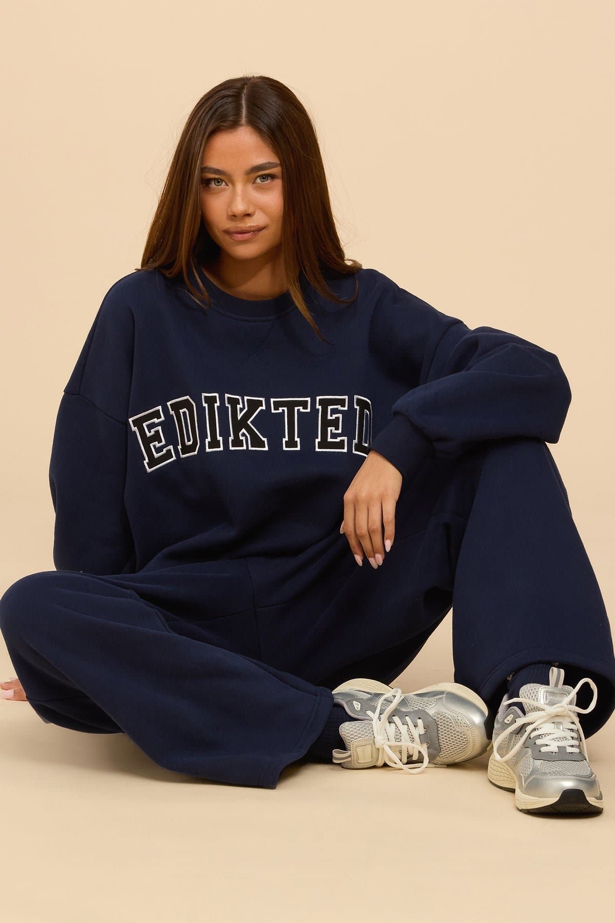 Edikted Major Sweatshirt Crewneck Graphic Cotton Polyester