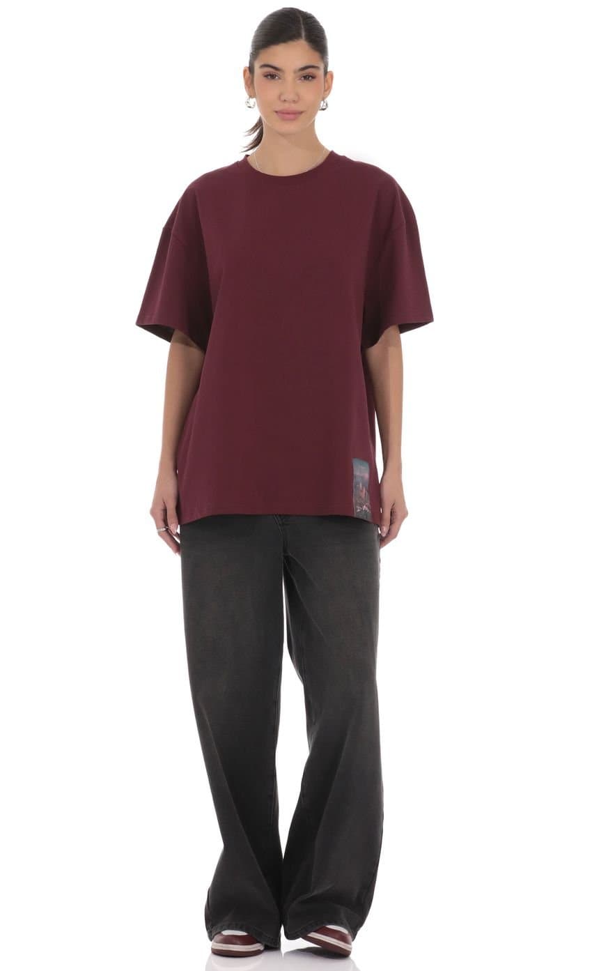 Lucy Graphic T-Shirt in Burgundy