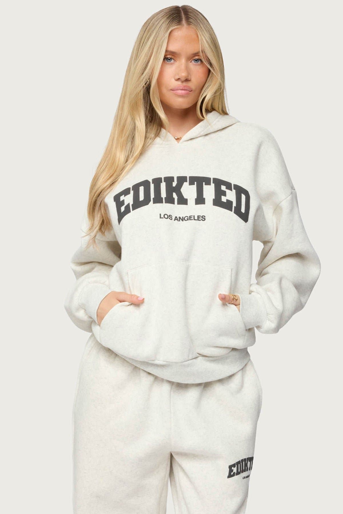 Edikted LA Graphic Hoodie - Polyester Cotton Matching Set Unisex Size S-XL