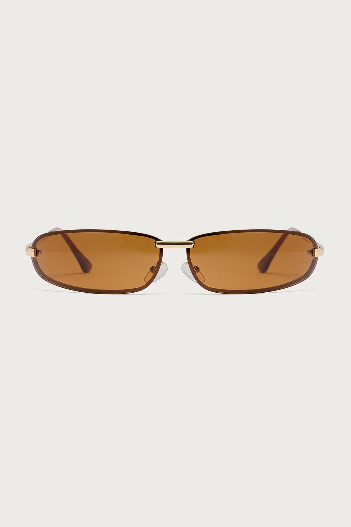 Golden Era Oval Sunglasses Copper Frame UV Protected Polycarbonate Lenses