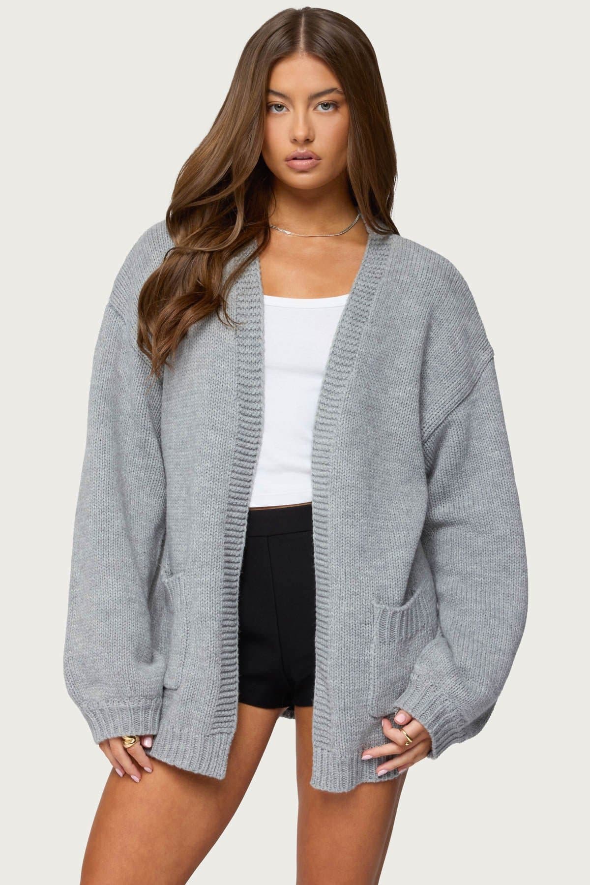 Julian Oversized Knit Cardigan - Acrylic Knit Sweater