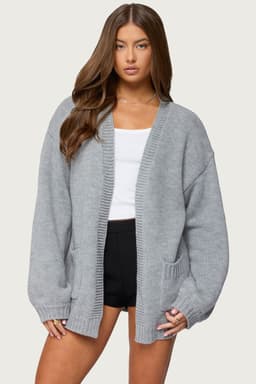 Julian Oversized Knit Cardigan - Acrylic Knit Sweater