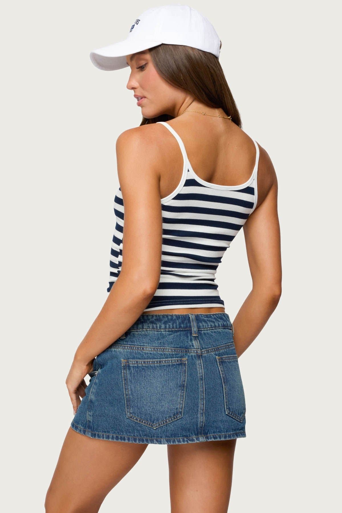 Bailee Striped Ribbed Tank Top - Cotton Spandex Women's Top