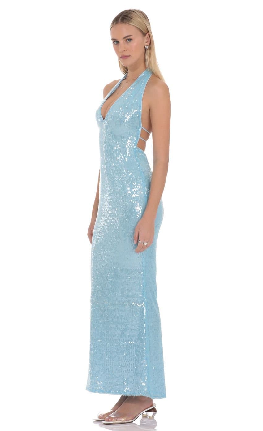 Auralyn Sequin Maxi Dress in Blue