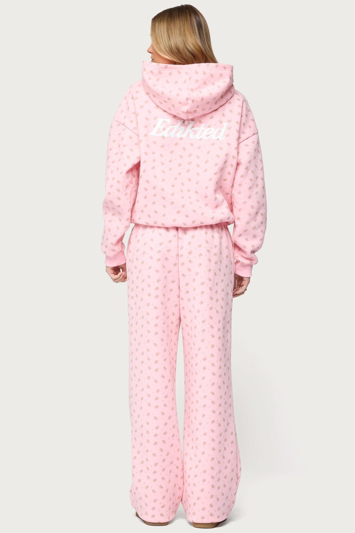 Flower Power Hoodie with Edikted Graphic Floral Print Polyester Cotton