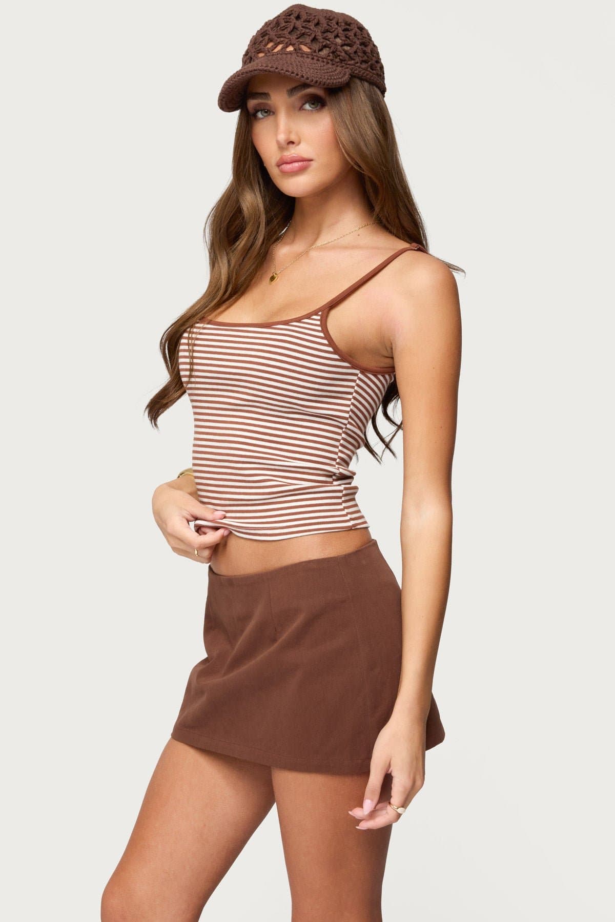 Miller Striped Tank Top with Adjustable Straps - Cotton Polyester Spandex