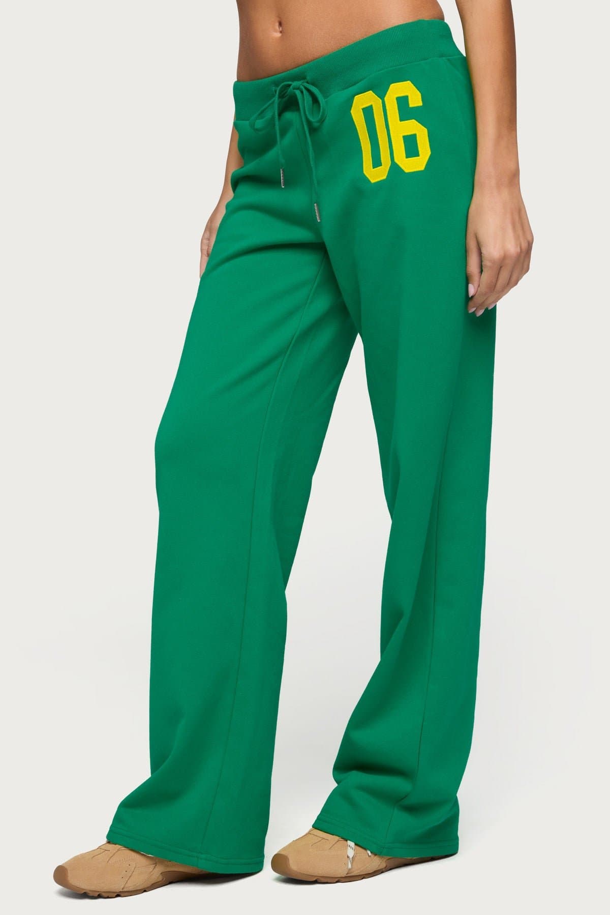 06 Sweatpants - Straight Leg Fit, Adjustable Tie Waist, Cotton Polyester