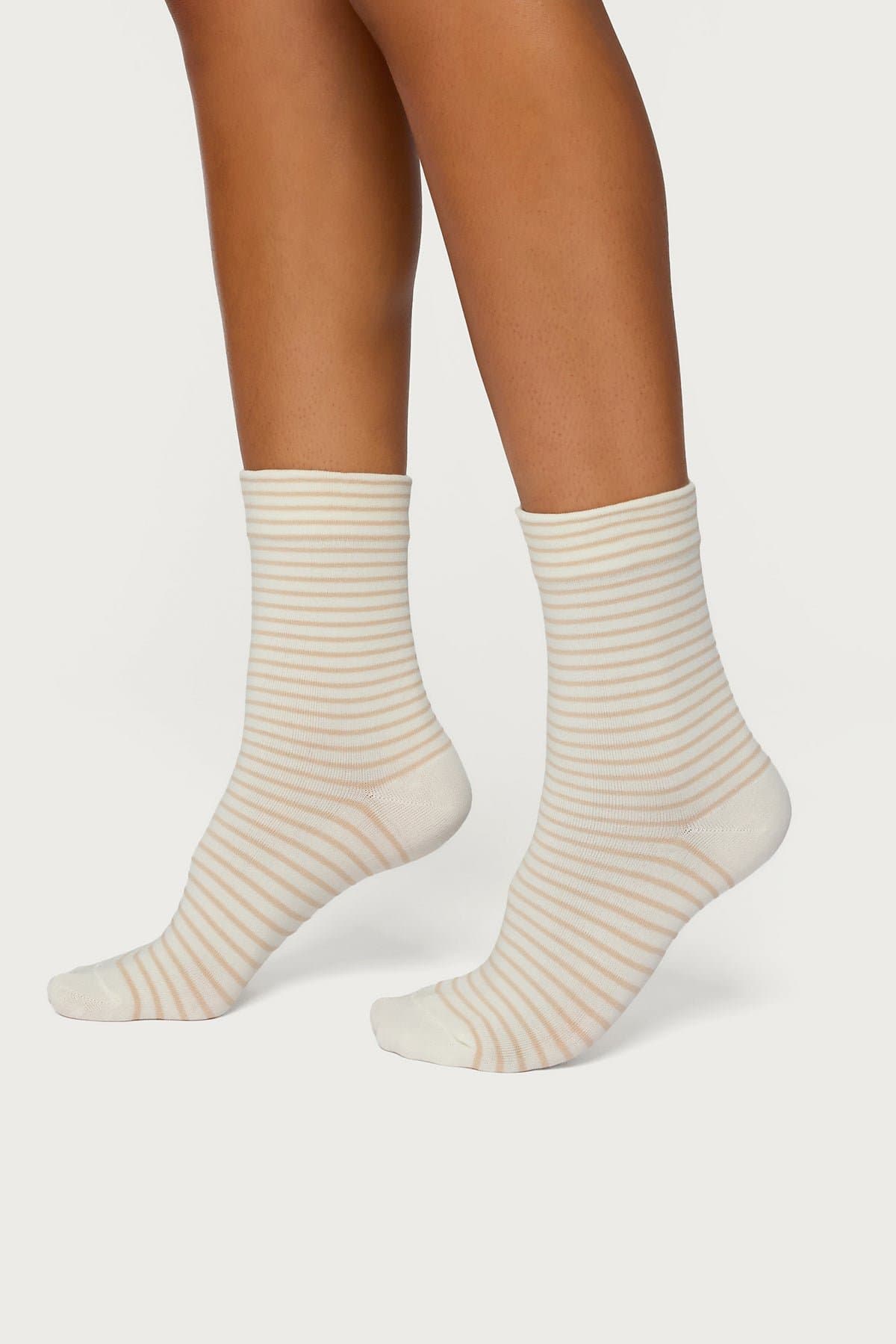 Pack of 3 Striped Socks - Cotton Polyester Spandex Blend, 11 Inch Length