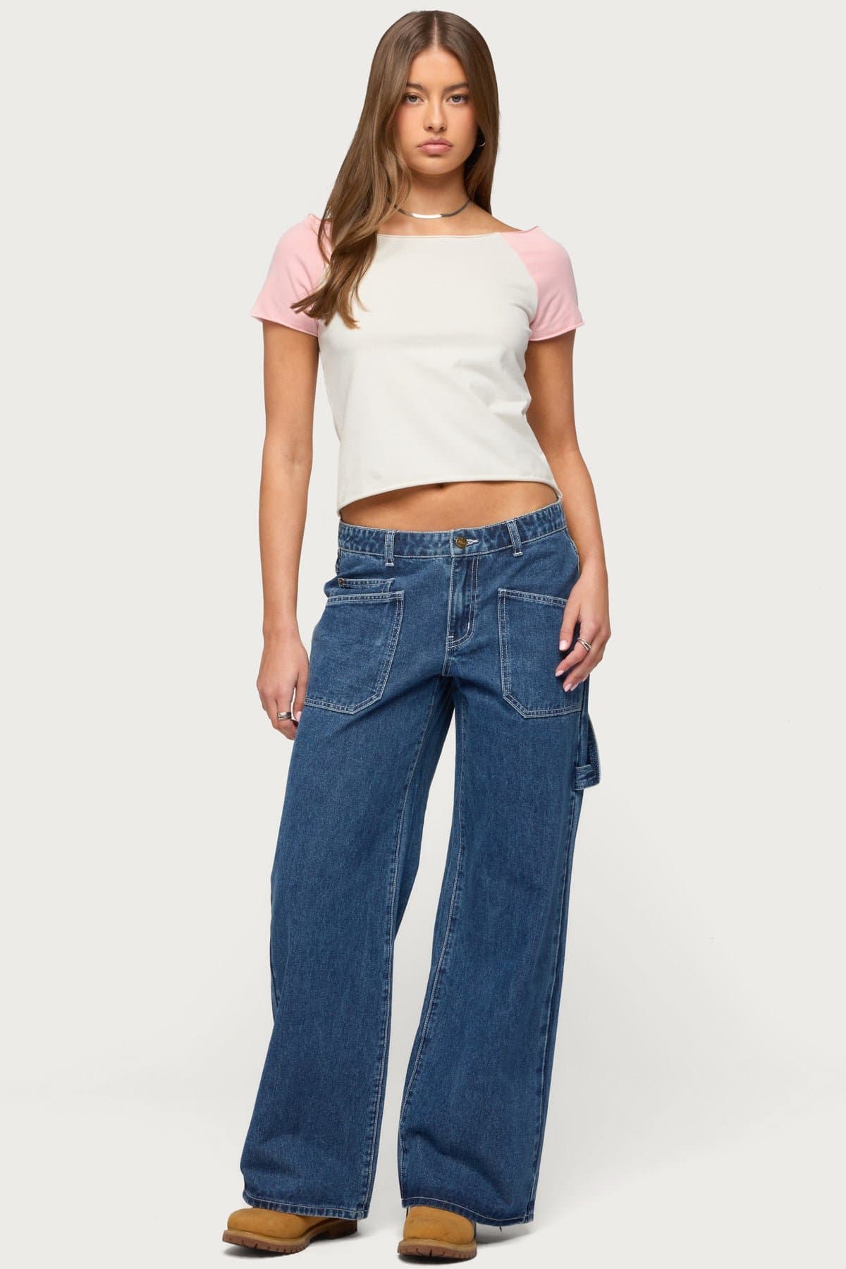 Liva Contrast Raglan T-Shirt - Boat Neck Cotton Polyester Spandex Blend