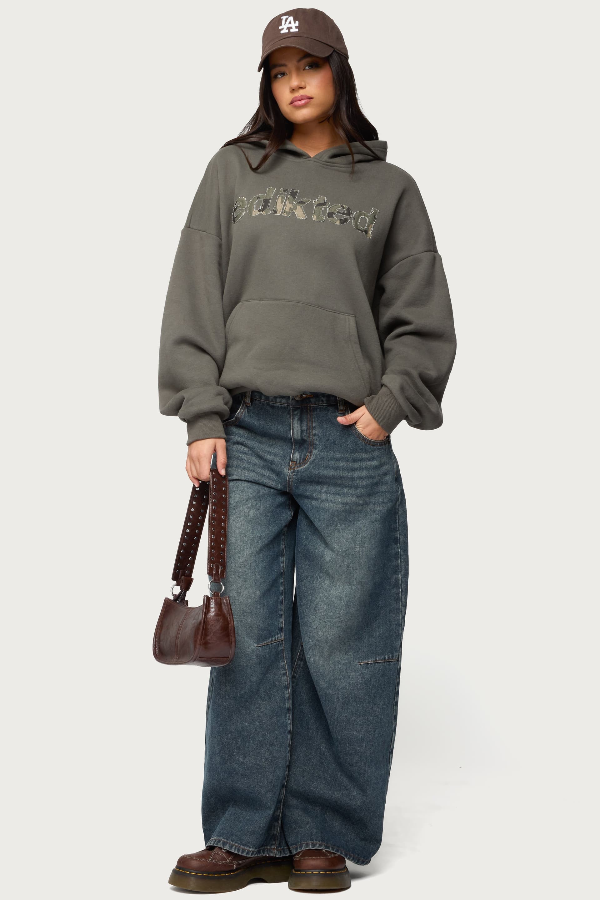 Camo Cutie Edikted Oversized Hoodie - Camo Graphic Polyester Cotton