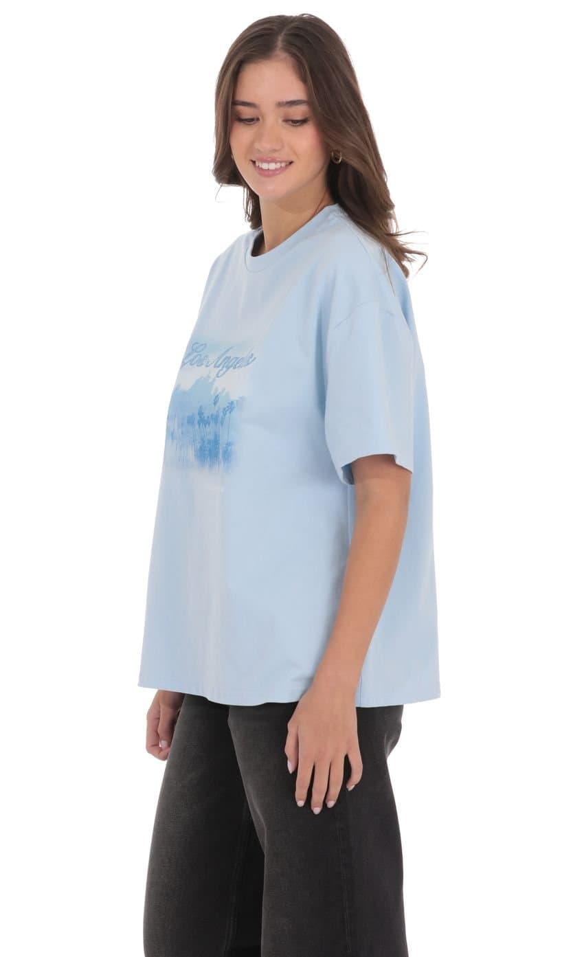 LA Graphic T-Shirt in Light Blue