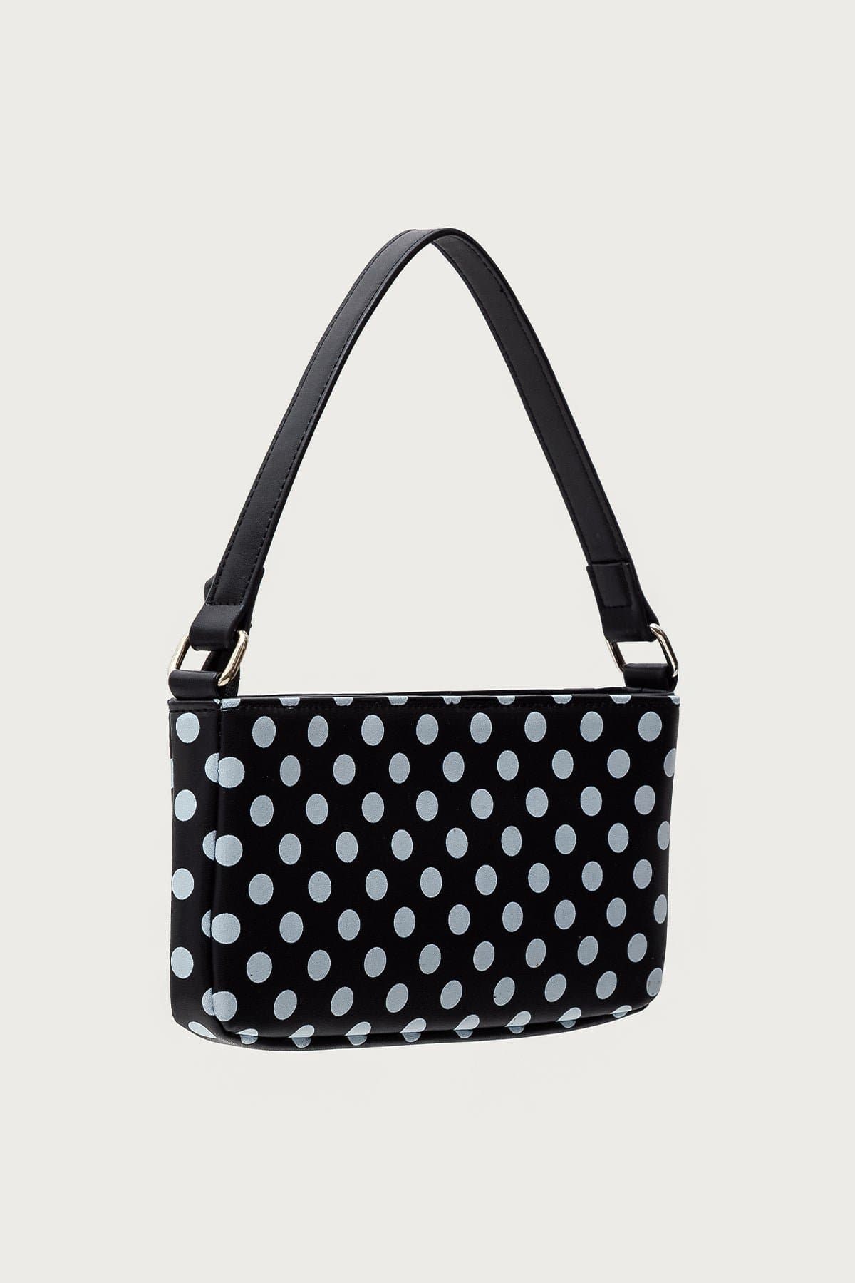 Spotted Polka Dot Print Polyurethane Bag - Width 8.7in Height 4.5in Depth 0.8in