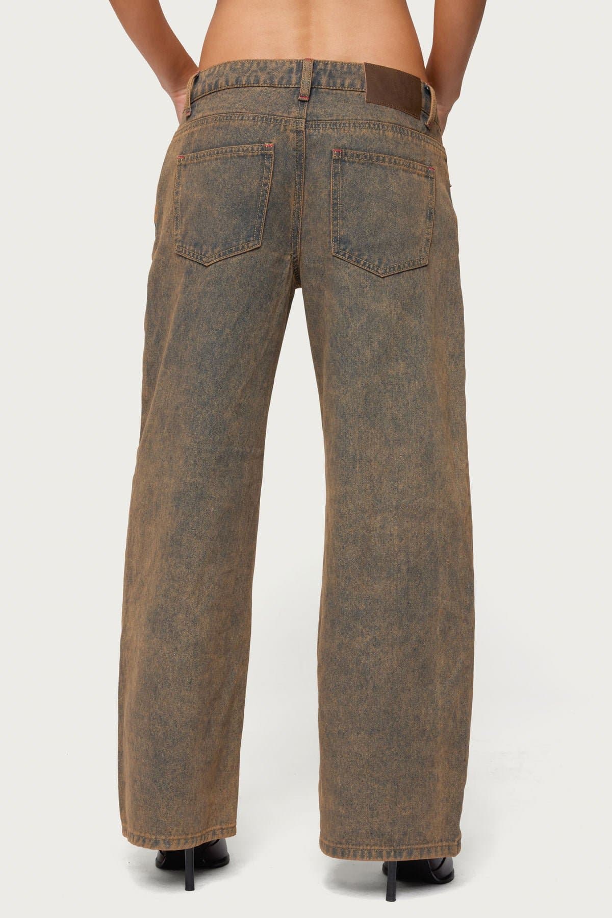 Petite Ace Low Rise Baggy Jeans - Rigid Cotton Denim, Contrast Stitch, 28.3" Inseam Size S