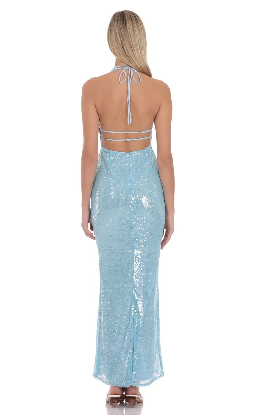 Auralyn Sequin Maxi Dress in Blue