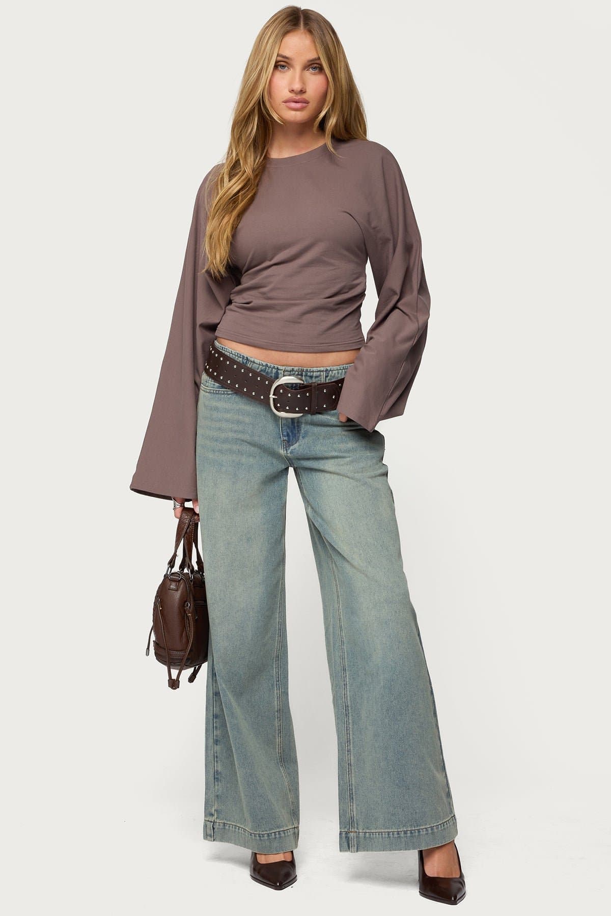 Saffie No Waistband Low Rise Baggy Jeans 100% Cotton Rigid Denim