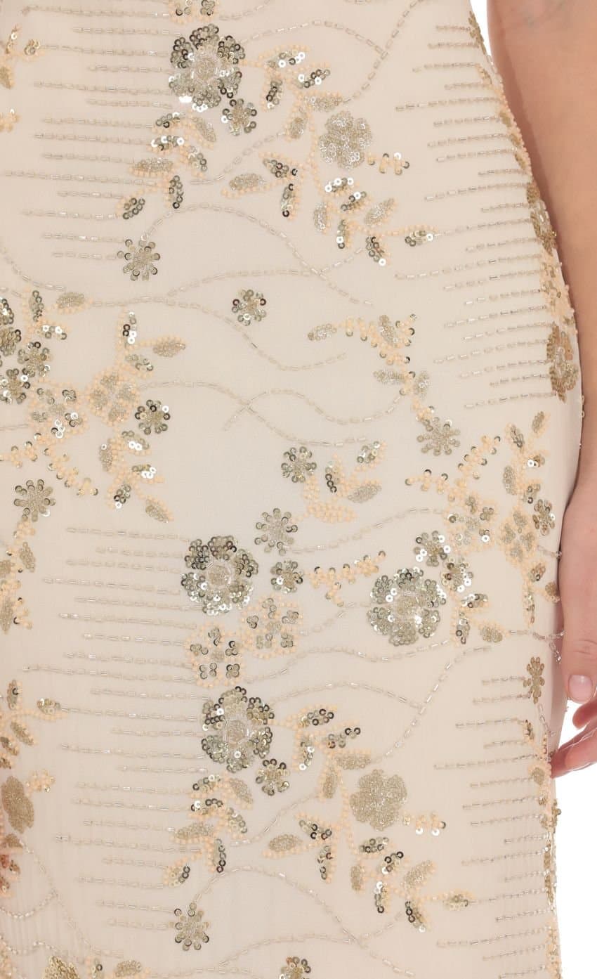 Lilia Embellished Maxi Dress in Cream