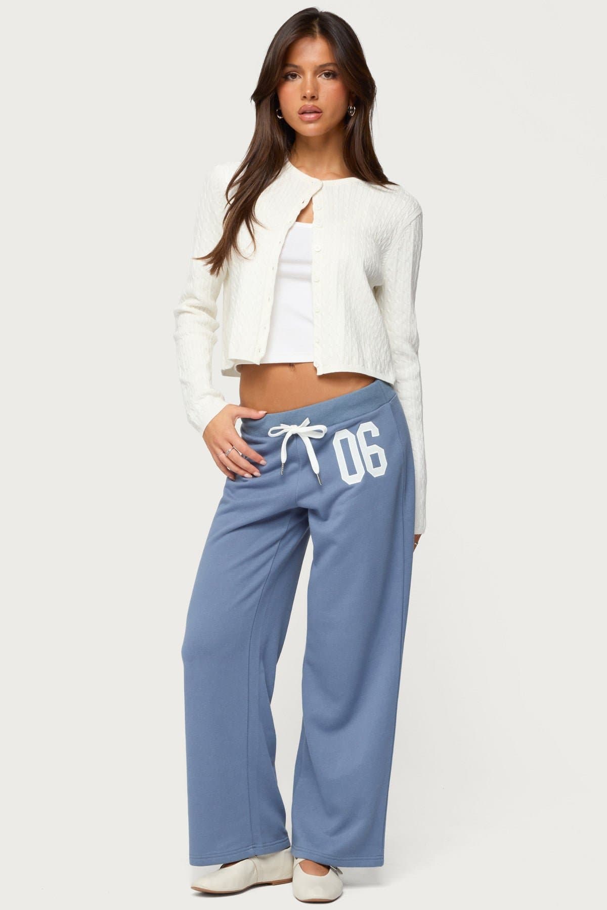 Petite 06 Sweatpants - Straight Leg Fit, Adjustable Tie Waist, Polyester Cotton