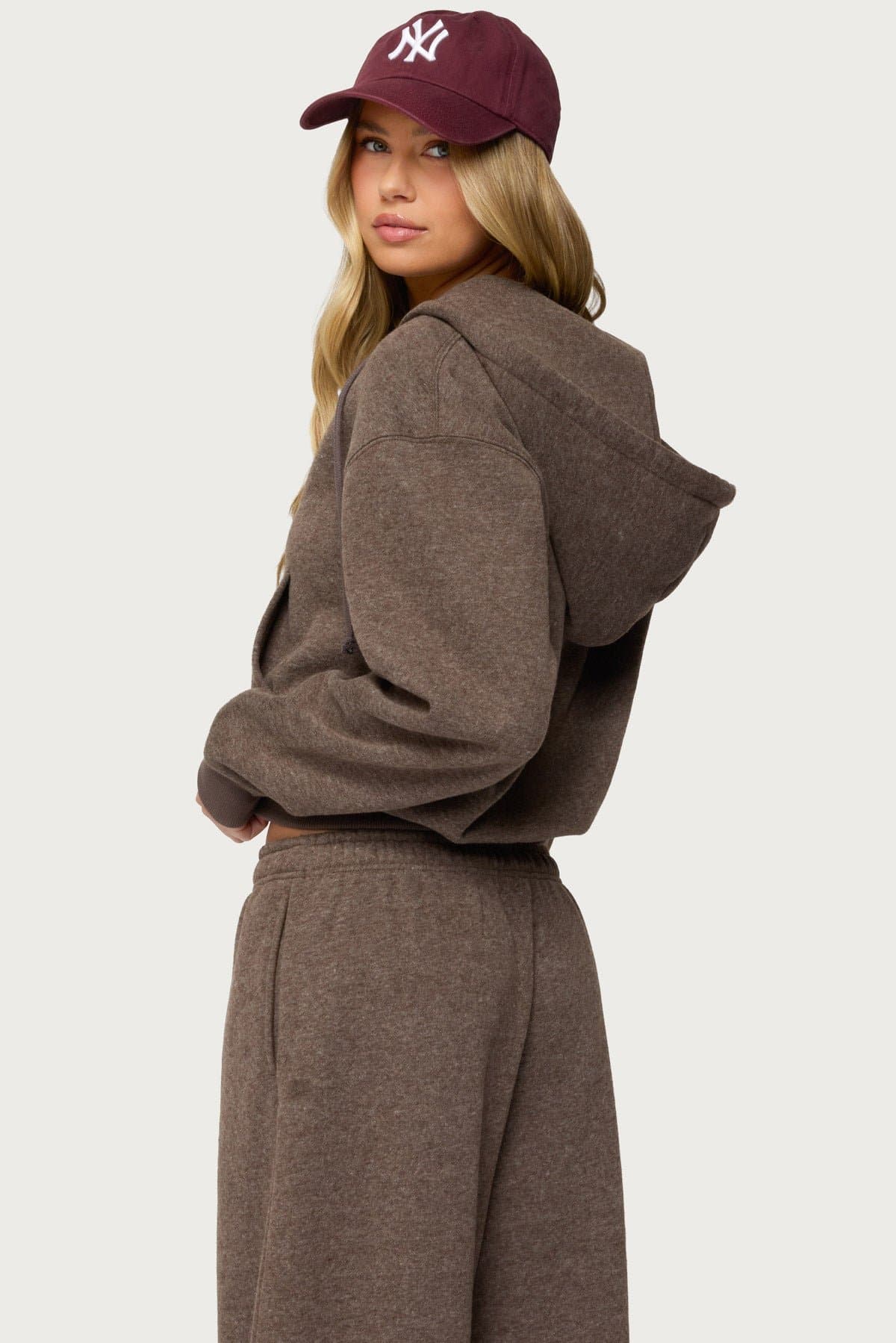 Laulie Zip Up Hoodie - Polyester Cotton Blend Matching Set