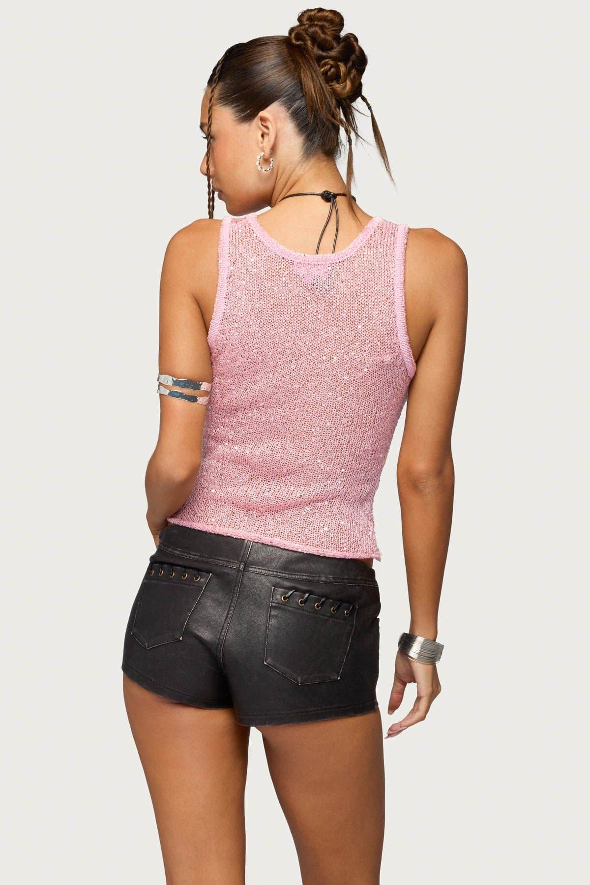 Eleora Sequin Knit Tank Top - Polyester Women's Top
