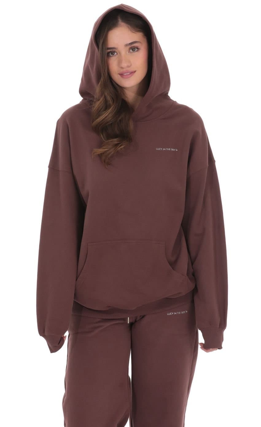 Los Angeles Fleece Hoodie in Brown