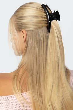 Polka Dot Pattern Hair Clip Polyethylene 4.7 Inch Length