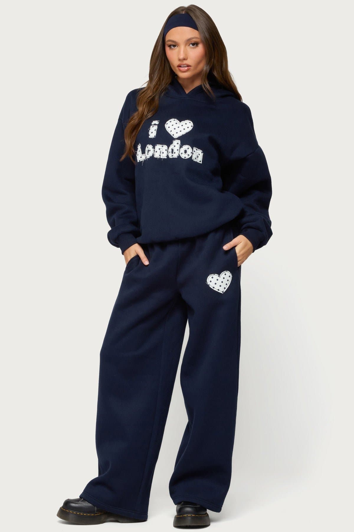 I Heart London Oversized Hoodie - Polyester Cotton Graphic Print