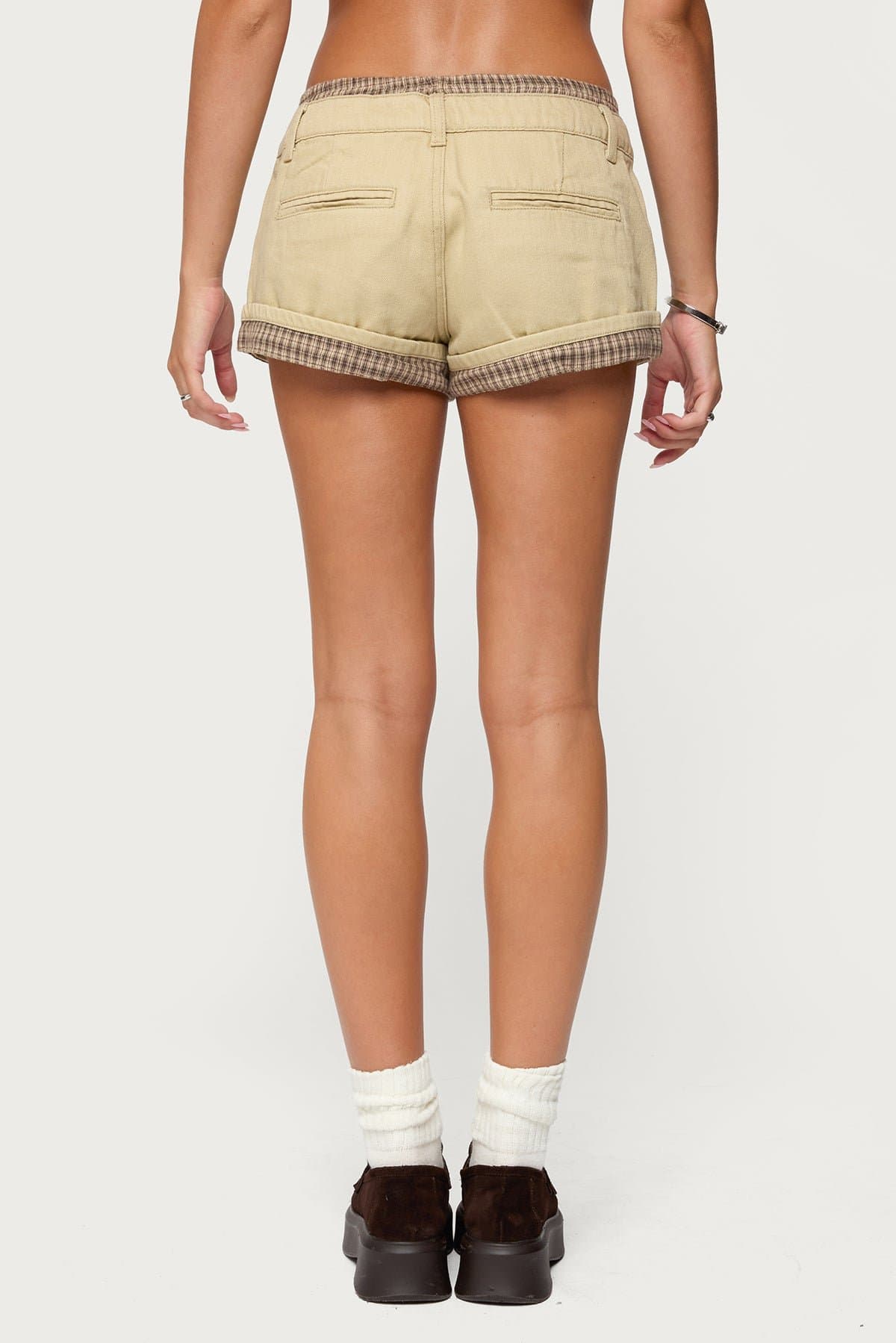 Peekaboo Plaid Boxer Shorts 100% Cotton Layered Plaid Men's Size S Inseam 2.36in