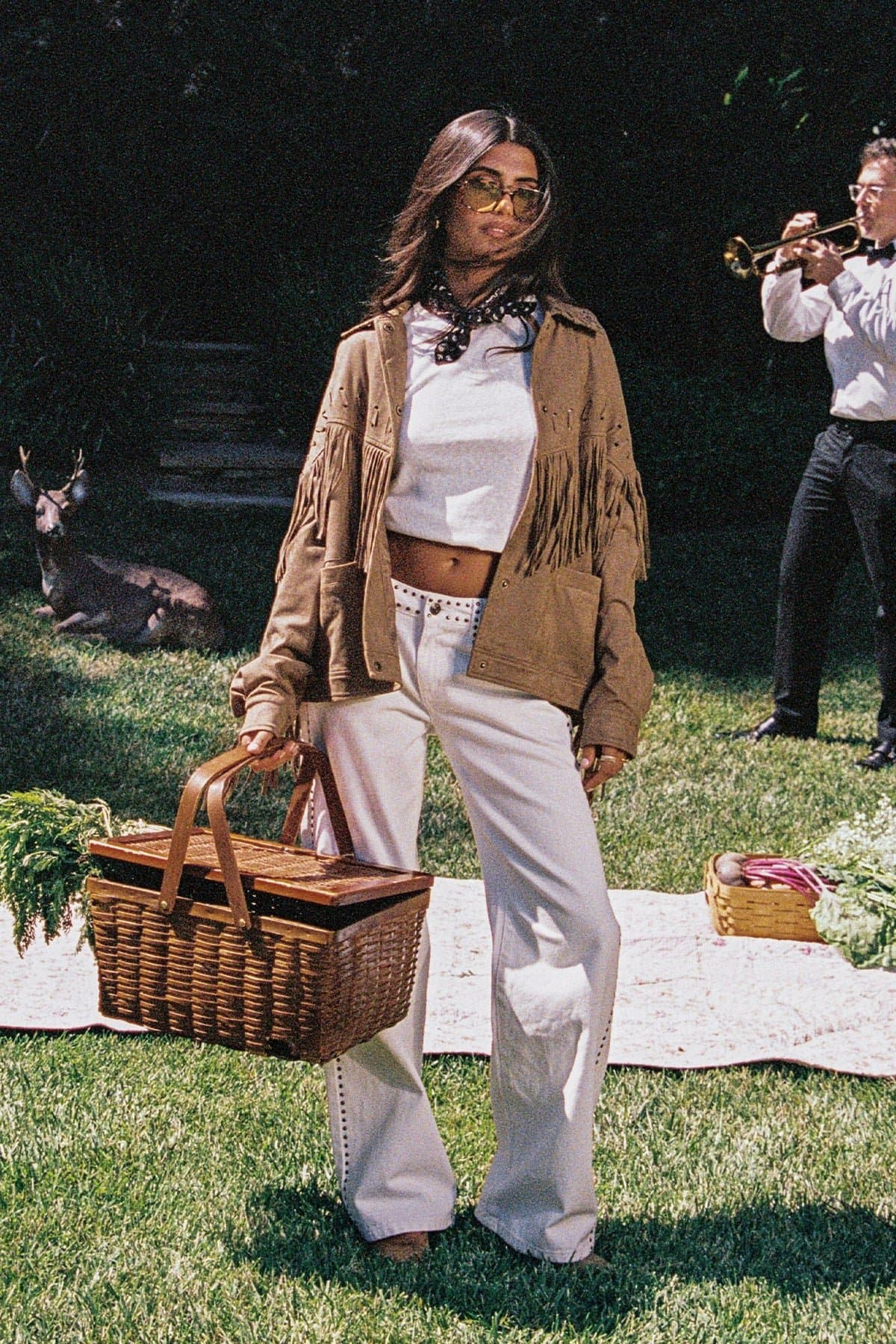 Evonka Fringe Faux Suede Jacket - Polyester Spandex Western Stitch Brown