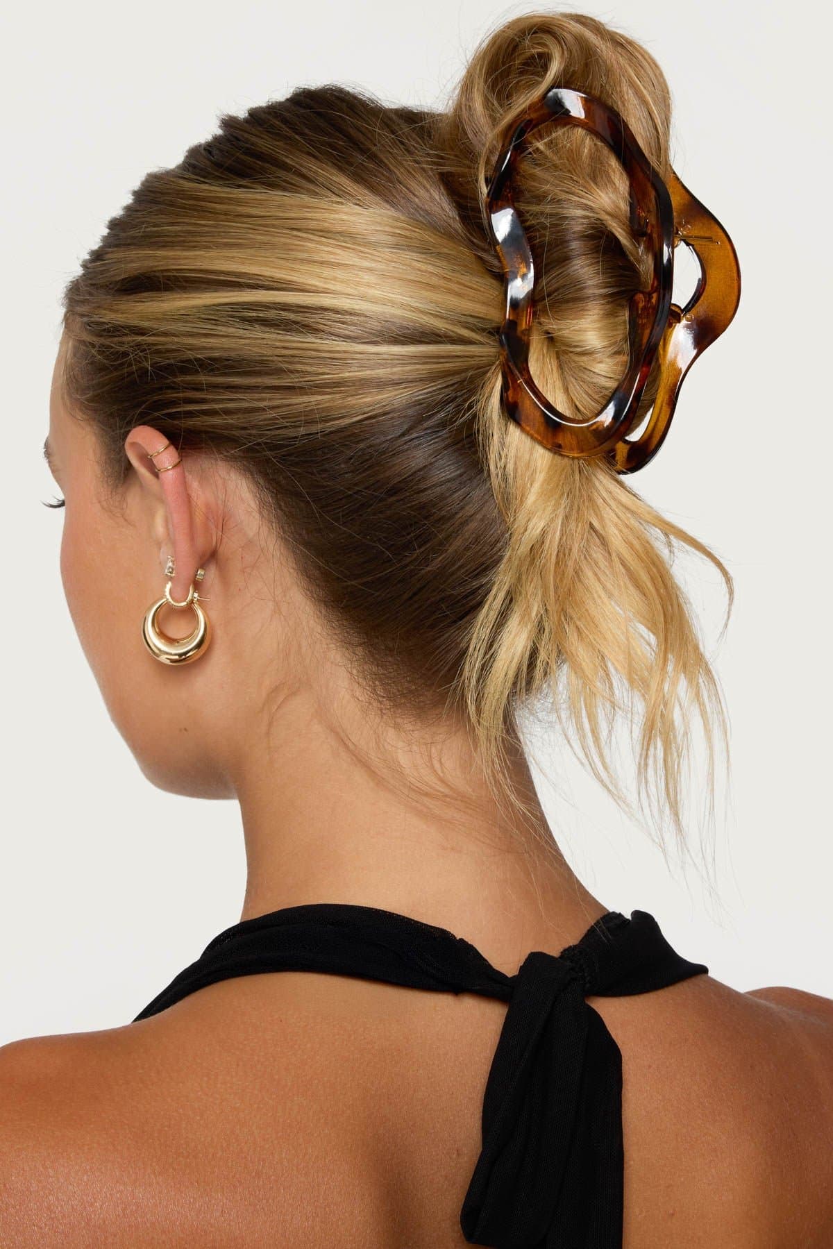 Abstract Tortoise Claw Clip Hair Accessory 4.3 Inch Plastic