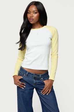 Tommi Raglan Long Sleeve T-Shirt - Cotton Spandex Unisex